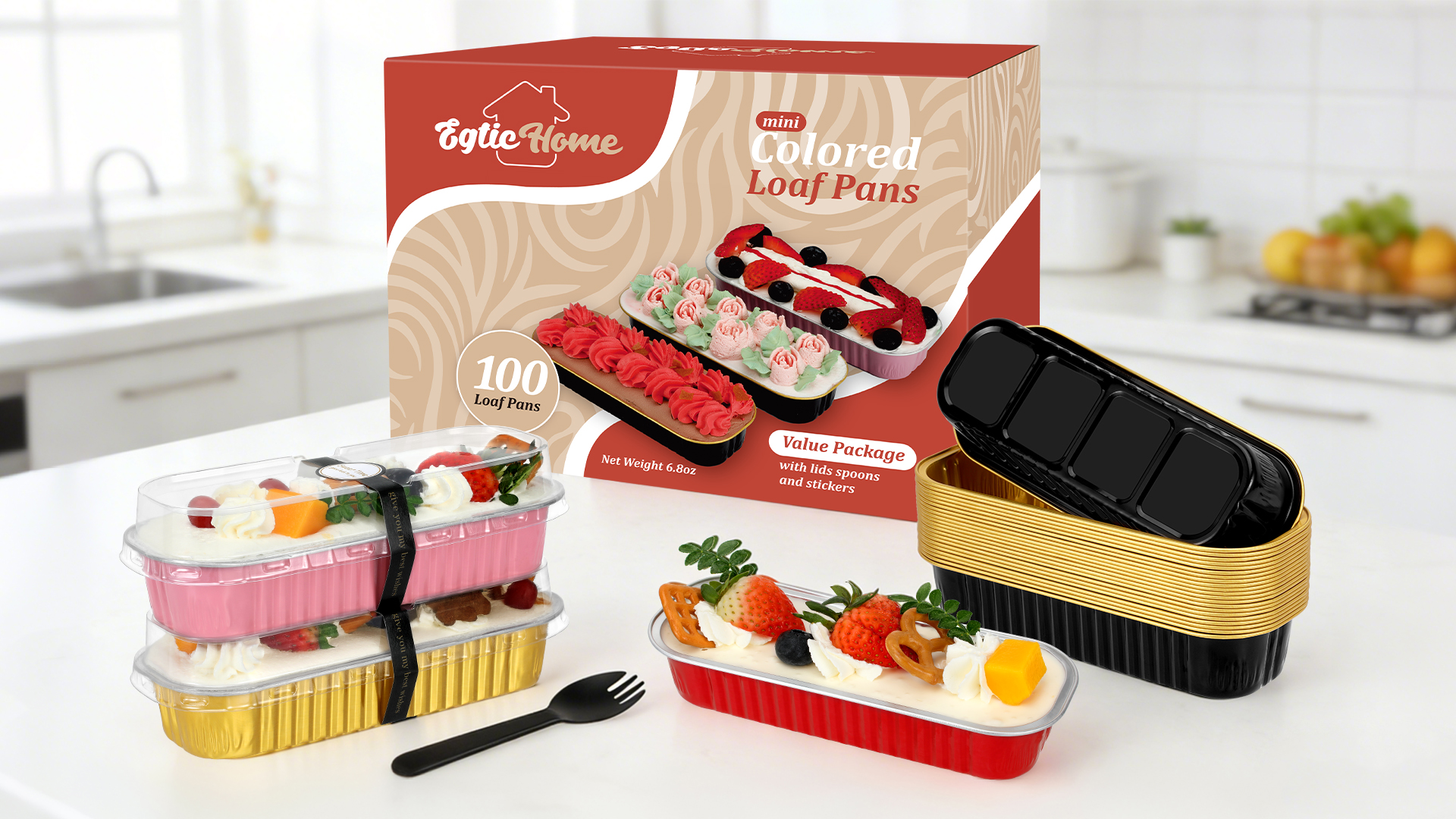 Amazon.com: EgticHome Mini Loaf Pans with Lids and Spoons (100